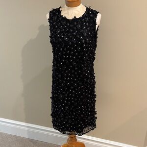 Karl Lagerfeld Black Textured Midi Dress